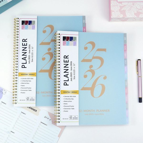 Custom Printing Spiral Paper Note Book Diary Journal Agenda Daily Weekly Monthly Organizer Planner Notebook