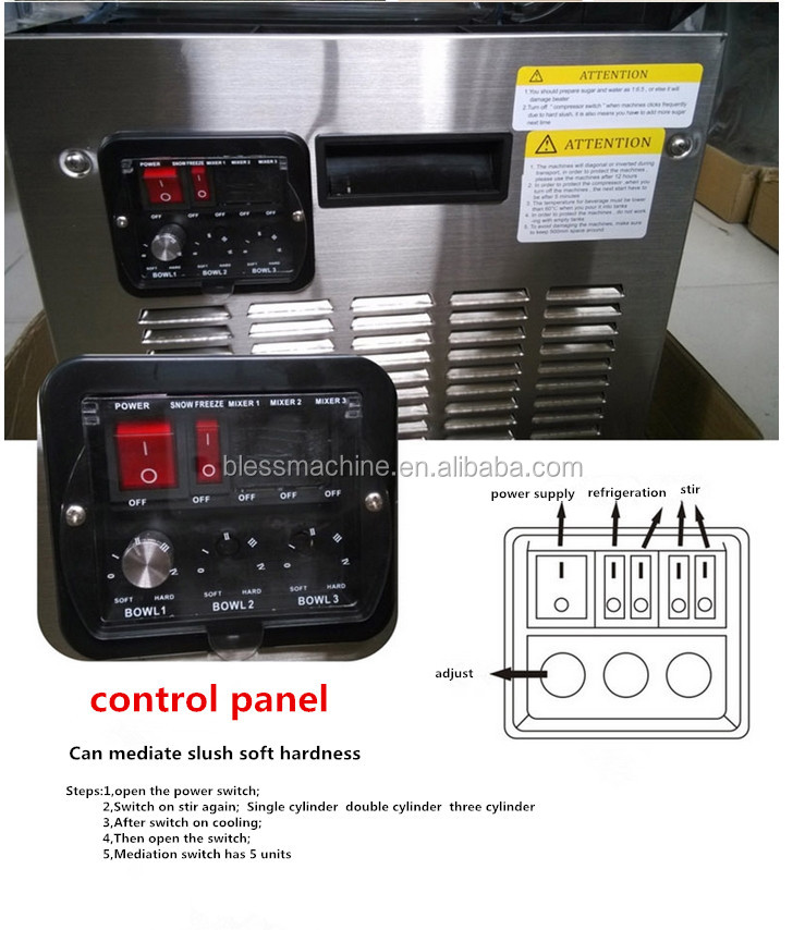 220V/50Hz Voltage Commercial Frozen Drink Slush Slushy Machine with Innovative Design