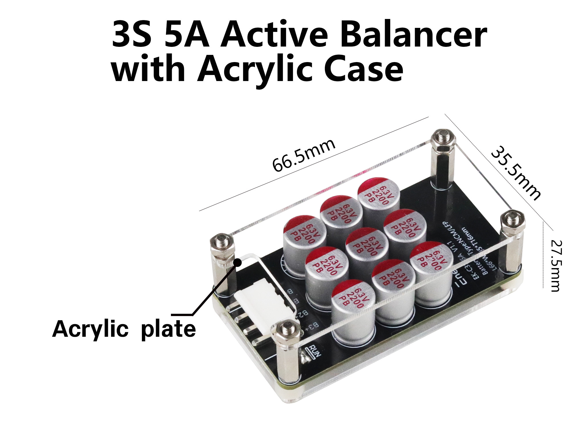 Enerkey 5A 3S 4S 5S 6S 7S 8S 9S 10S 12S 14S 16S 17S 21S Lithium Active Equalizer with Acrylic Plate Li-ion/Lto/Lifepo4 Battery Balancer for Scooter