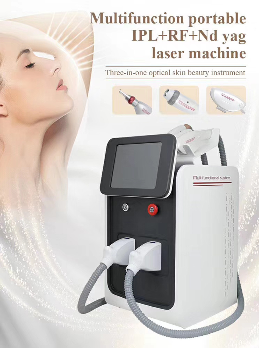 1064 Nm Picosecond Laser Tattoo Removal Machine 3 In 1 Ipl Rf Handle