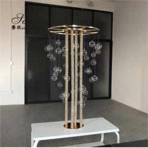 China New Gold Metal Flower Table Support Candle Stand for Wedding Centerpiece Decoration wholesale