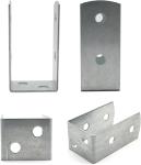 Wooden U Post Brackets 4Pcs Thickness 2Mm Galvanised Zinc For Wall Anchorings