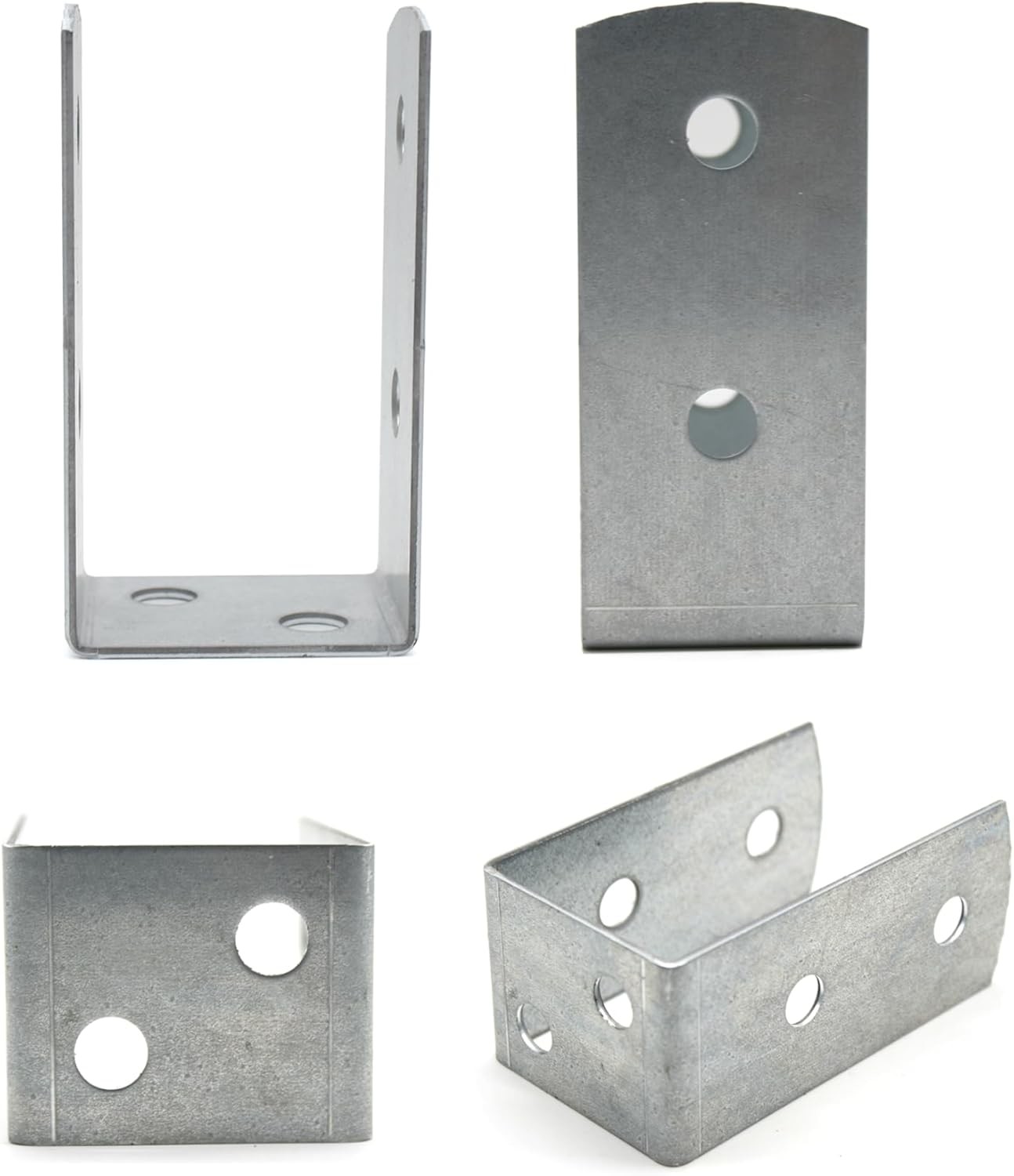 Wooden U Post Brackets 4Pcs Thickness 2Mm Galvanised Zinc For Wall Anchorings