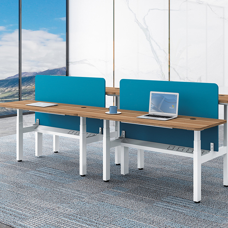 Write Table Modern Office Desk with Custom Wooden Grain and Electric Height Adjustment