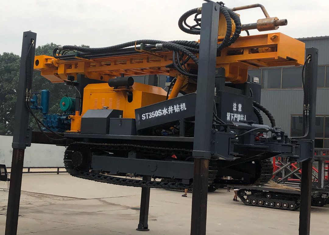 With Air Compressor High Speed ST 350 Meters Depth Crawler Drilling Rig