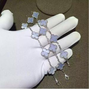 China Van Cleef &amp; Arpels Alhambra bracelet 4 motifs 18K white gold diamond fine jewelry wholesale