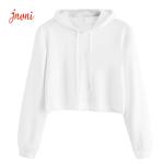 100% Cotton Women Crop Top Hoodie 300gsm Woman Sweatshirt