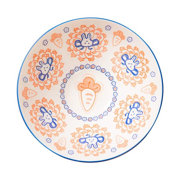 Ready To Ship In Stock Personalized Ceramic Bowls Gift Set Colorful Printed Under Glazed Kitchen 4pcs Soup 6.5 Inch 8 Inch