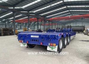 China 28T Landing Gear Semi Bed Trailer Tri Axle Low Bed Trailer For Sale wholesale
