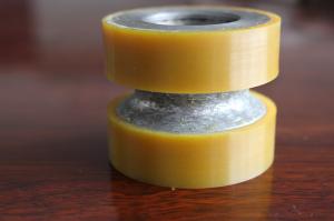 China Yellow High Density Polyurethane Wheels Heavy Duty Coating Rollers Wheels Replacement wholesale