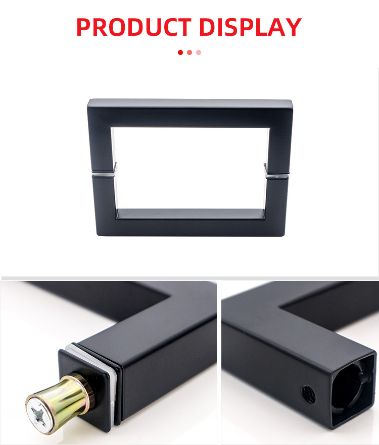 Metal round tube square Main Glass Door Gold Pull Handle