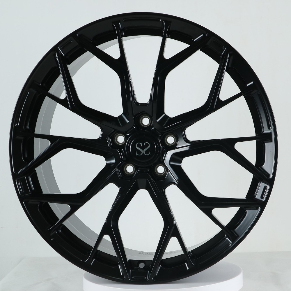 20 inch staggered 5*112 black milled forged alloy wheels for McLaren