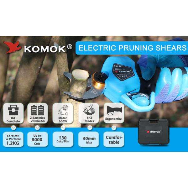 30mm Garden Electric Pruning Shears With 800W Motor 2pcs Batteries