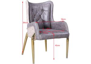 China Modern 47cm 56cm Armrest Faux Leather Dining Chairs wholesale