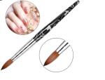 OEM Round Kolinsky Acrylic Nail Art Brush With Marble Handle Size 10 12 14 16