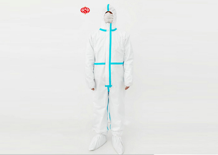 EN14126 TYPE 3 Disposable Medical Coverall Tapped