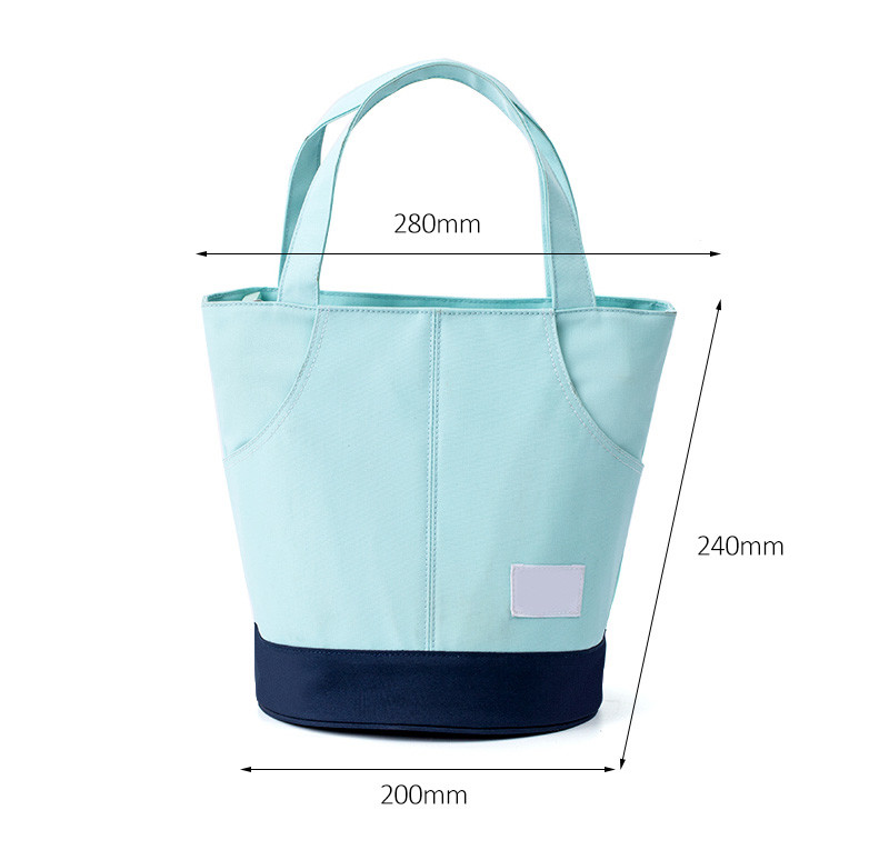 Custom Logo Oxford Korean Gym Zipper Lunch Insulated Bag For Office