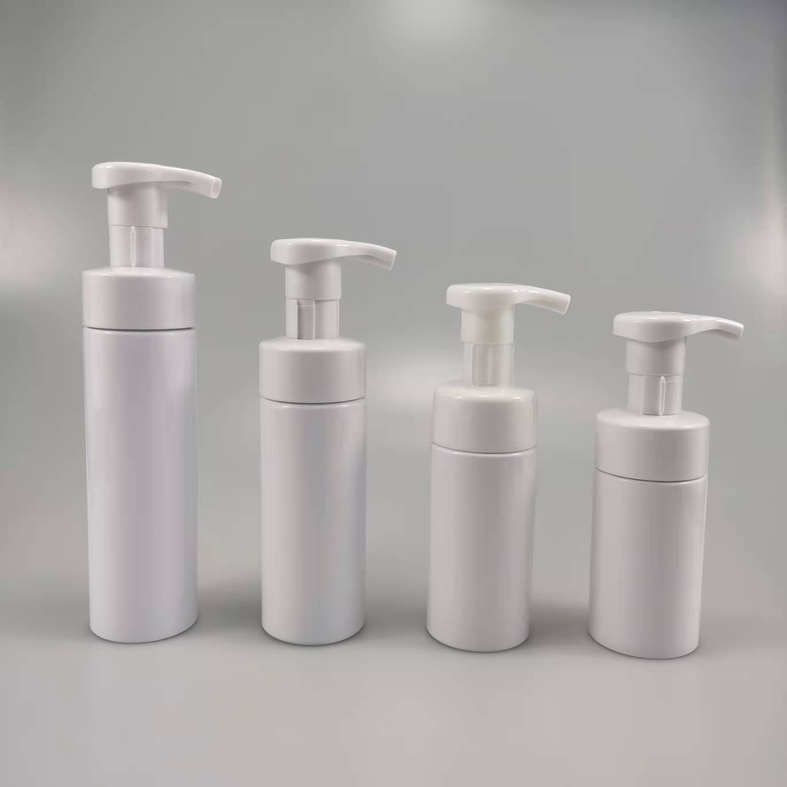Industrial Cosmetic 100ml 120ml 150ml 200ml Round PET Foam Soap Bottle with Claim Pump
