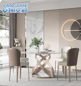 China Turntable Marble Round Dining Table For 4 Light Luxury wholesale