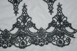 China Black Guipure Lace Trimming Embroidery Lace edge H19.5cm* L20cm Repeat wholesale