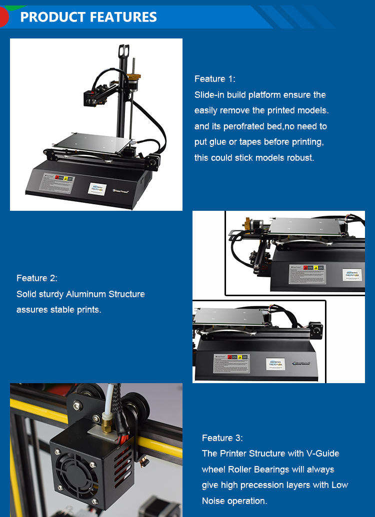 Easthreed Consumer Desktop 3D Printer , High Precision 3D Printer 300W Gross Power