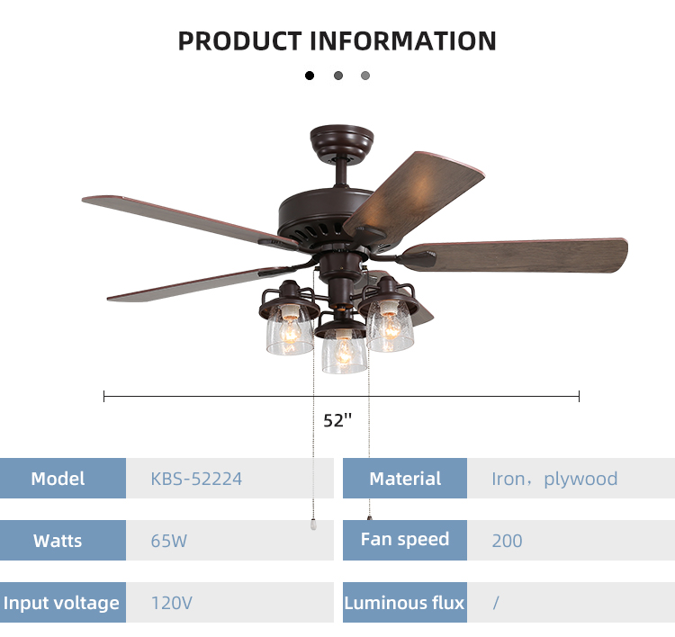 52Inch Crystal Cooling Air Ceiling Fan Light