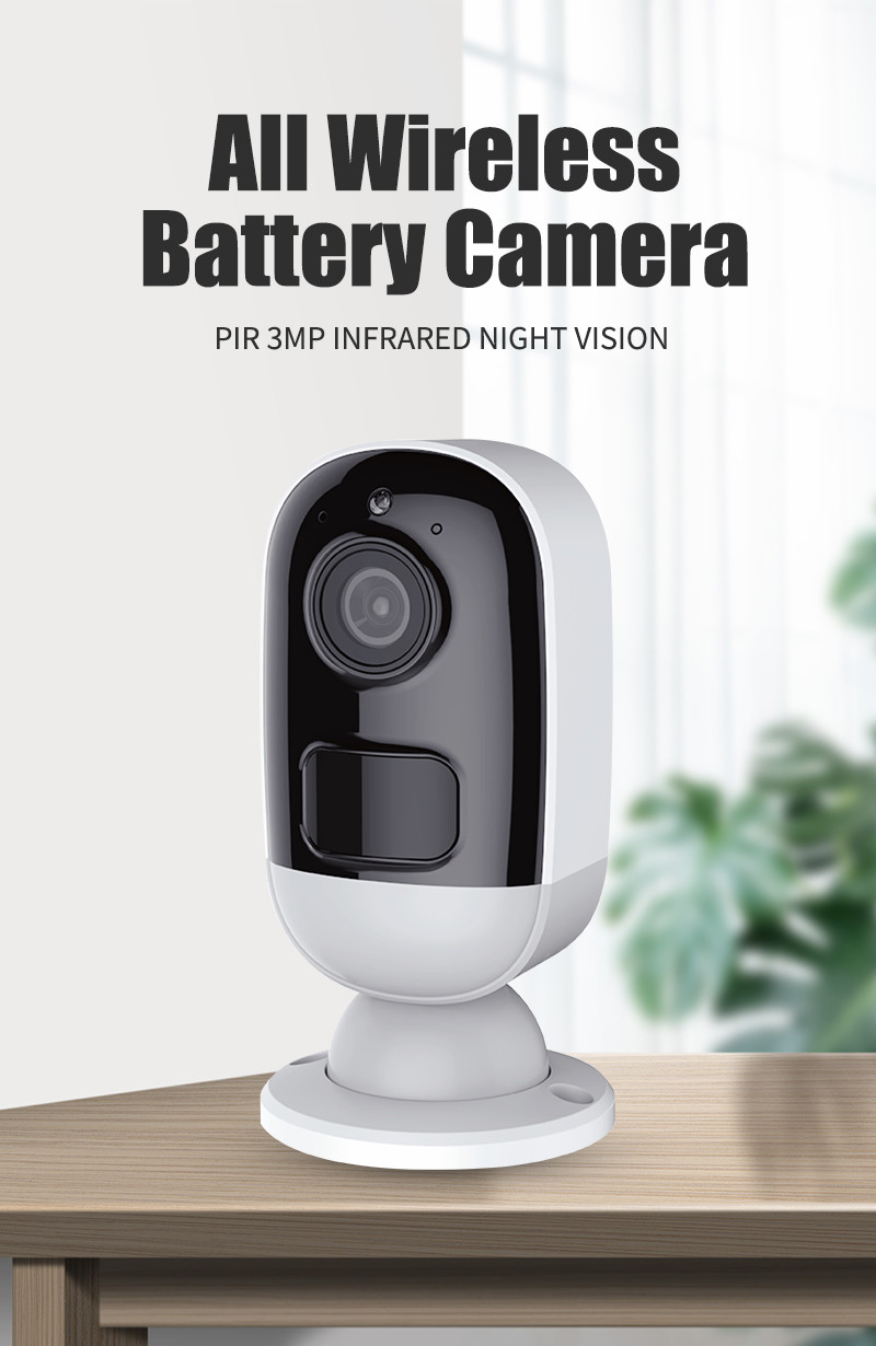 Glomarket Tuya Smart Life App Supported Home Low Power 3MP Battery WIFI Camera Built-In Microphone And Speaker
