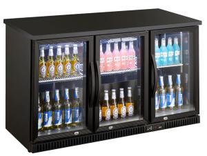 China 3 Door Glass Back Bar Refrigerator Automatic Drain Water Evaporating Type wholesale