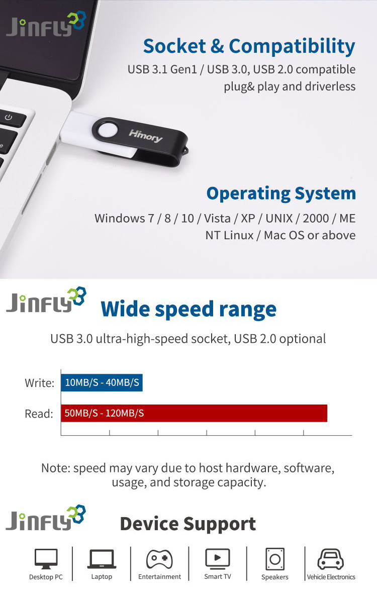 Grade A Metal USB Swivel Flash Drive , 32Gb 3.0 Flash Drive