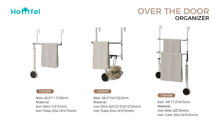 Stainless Steel Over Door Towel Rack With Versatile Functionality 38.5*14.9*48.2cm