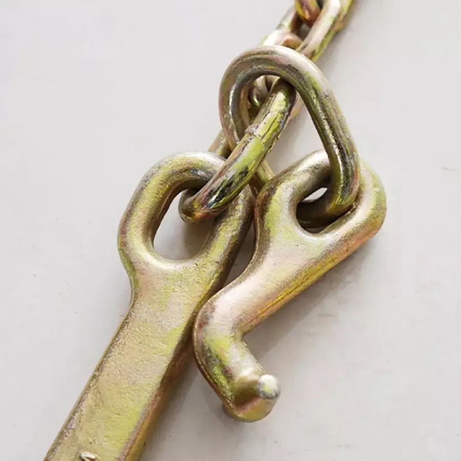 Black 2t Working Loadlimit Yellow Galvanized Transport Chain Towing Chains Hooks