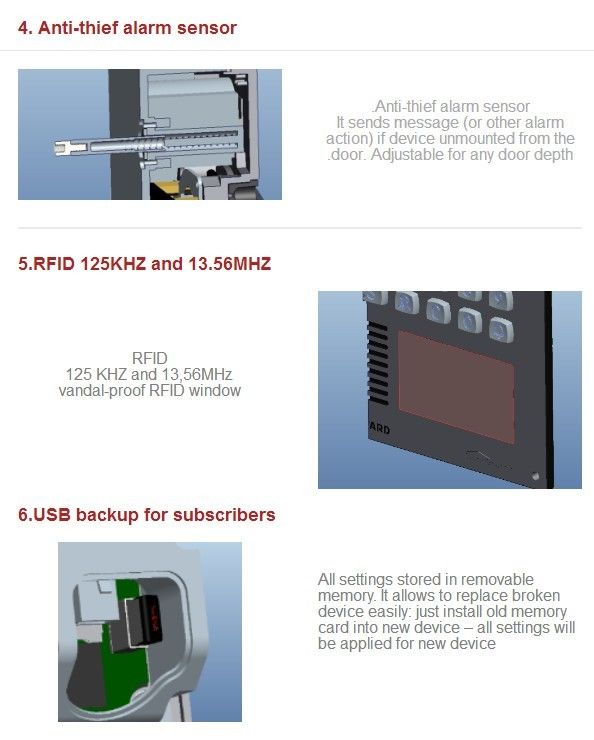 IR Night Vision 1280x960 Apartment Video Intercom