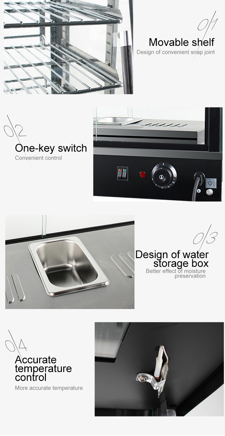 Warmer and Heater Function Electric Display Showcase for Commercial Kitchen Hot Food
