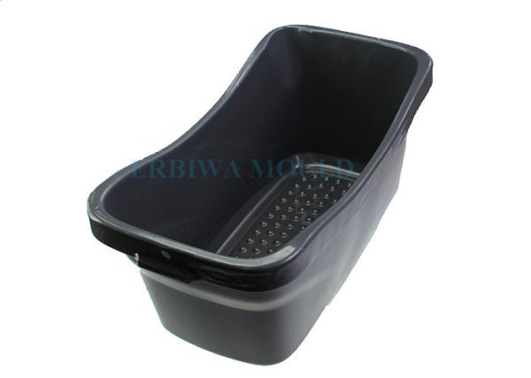 Plastic Injection Molded Parts Dark Grey Shopping Basket With Eco-Friendly PP