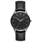 Black Leather Mens Stainless Steel Watche Japanese 2035 Quartz Movt