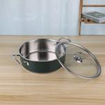 Stainless steel 201 kitchen soup pot restaurant 24cm hot pot cookware for food