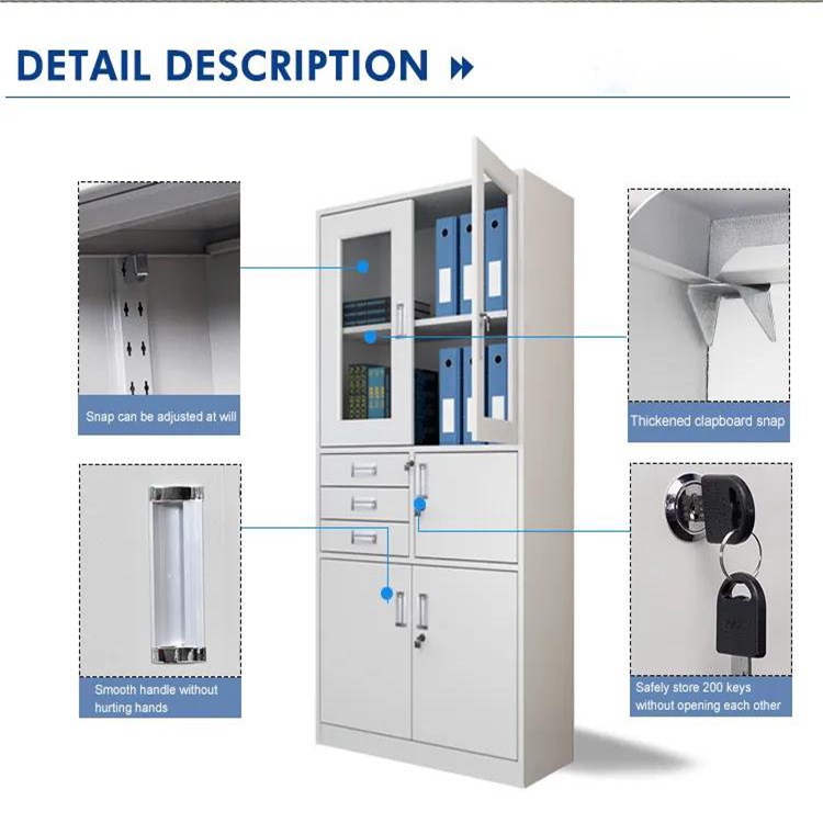 Office Storage File Cabinet with Knock Down Structure and Stainless Steel Material