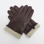 Comfortable Leather Shearling Gloves Elastic Cuff Gloves