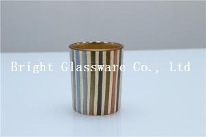 China stripe design candle holder, candles tumbler, candle container sale wholesale
