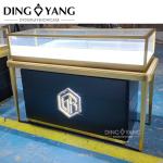 Custom Made Fashion Black Golden Jewelry Counter , Jewelry Counter Furniture