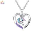 Magical Gift Fadeless SS Rainbow Unicorn Necklace