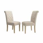 Solid Wood Tufted Dining Chair Modern Luxury Restaurant Wood Imitated Dining