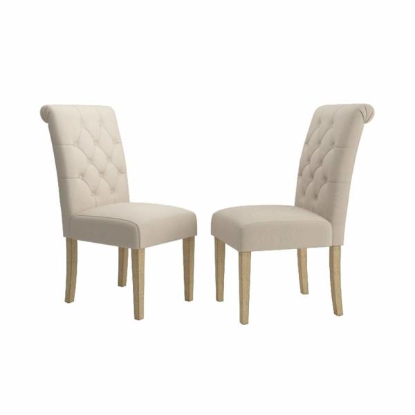 Solid Wood Tufted Dining Chair Modern Luxury Restaurant Wood Imitated Dining