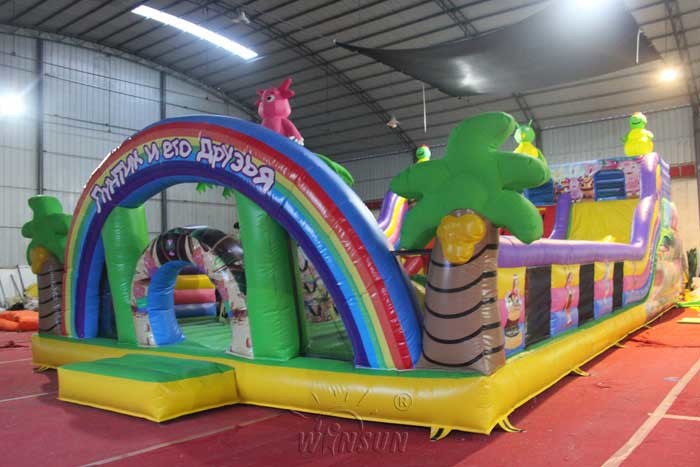Luntik And His Friends Inflatable Toddler Playground / Amusement Park With Slide