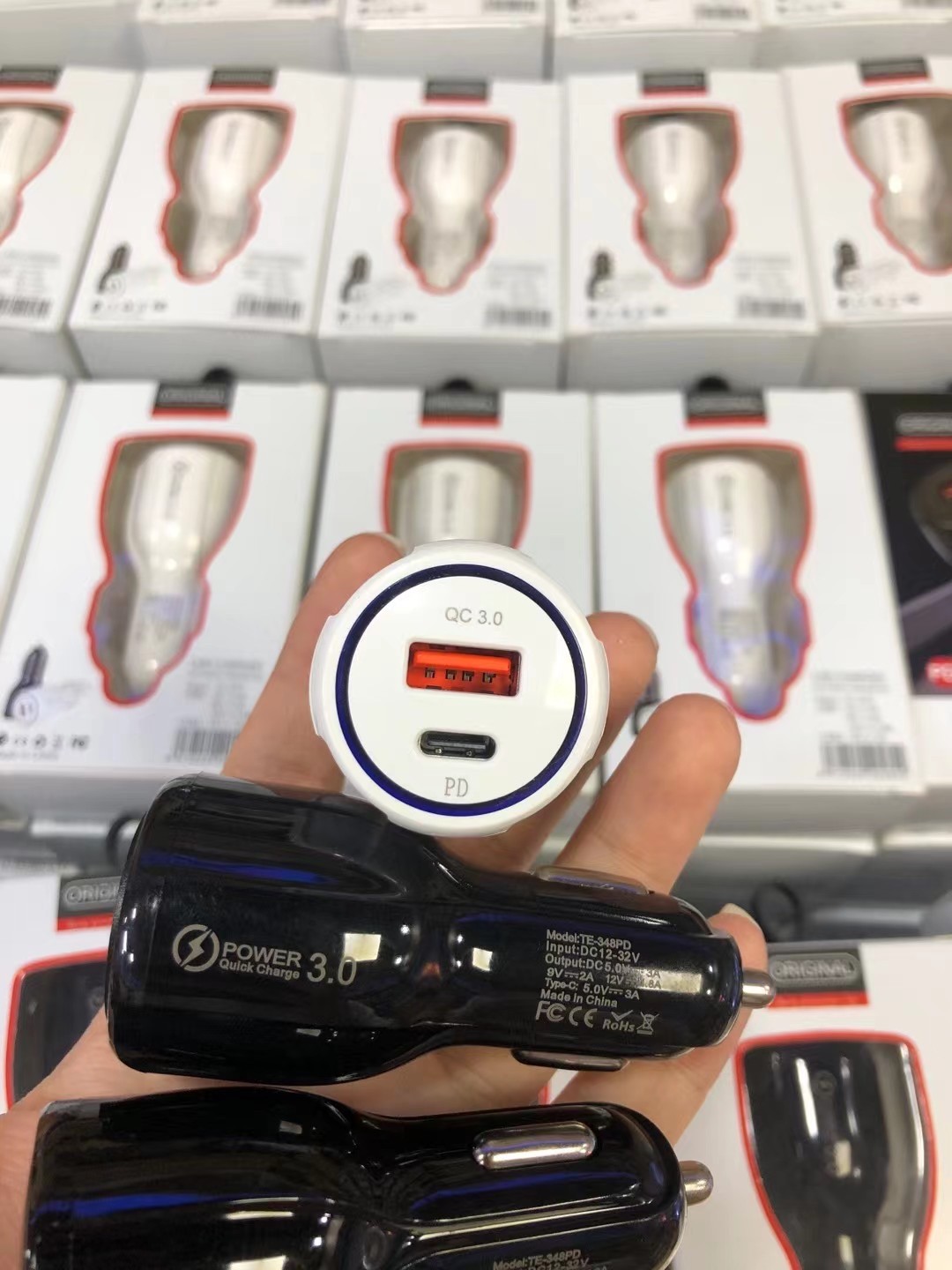 Type C Phone Portable Car Charger 20W QC3.0 PD LED Cigarette Lighter