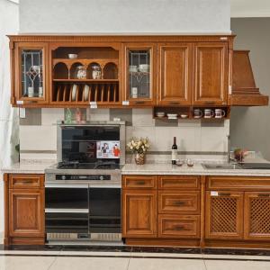 China Luxury Classic E0 Solid Wood Kitchen Cabinets America Style Furniture wholesale