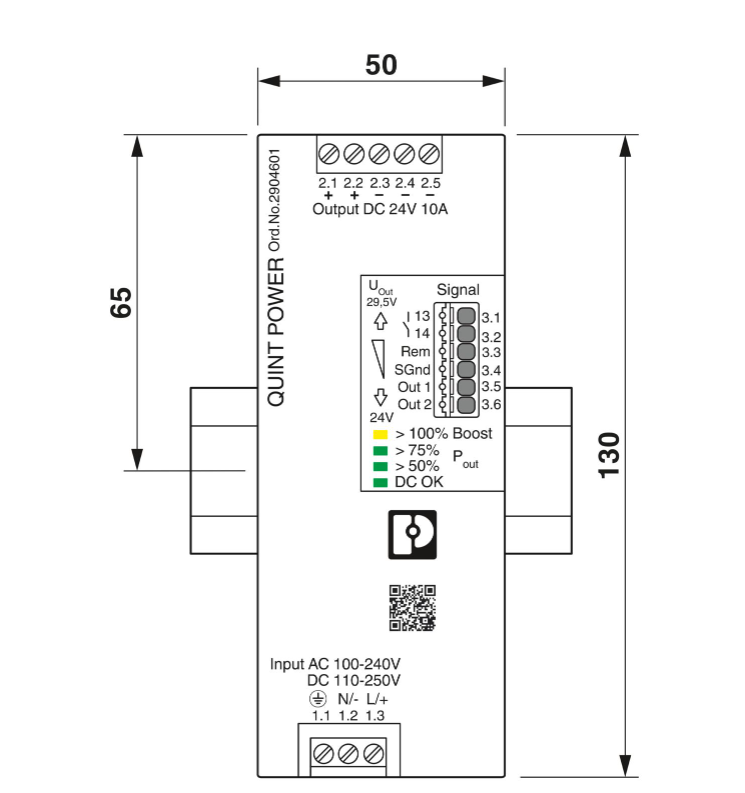 Phoenix QUINT4-pS/1AC/24DC/20 2904602 power module, 24V DC, suitable for small control systems