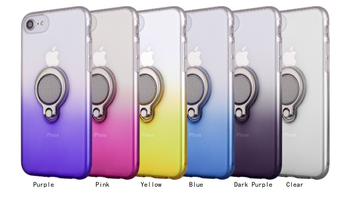 Color Gradient Ring Magnetic Car Mount Holder Soft TPU Case Back Cover For Oppo F5/A73/A79 R11S plus A5/A3S FIND X A71