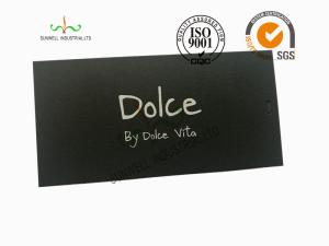 China Fashion Design Garments Clothing Hang Tags , Black Color Hangtags And Labels wholesale