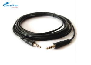 China Aux Extension Audio Cable Cord Jack Stereo UL2547 24AWG Black IPC/WHMA-A-620 wholesale
